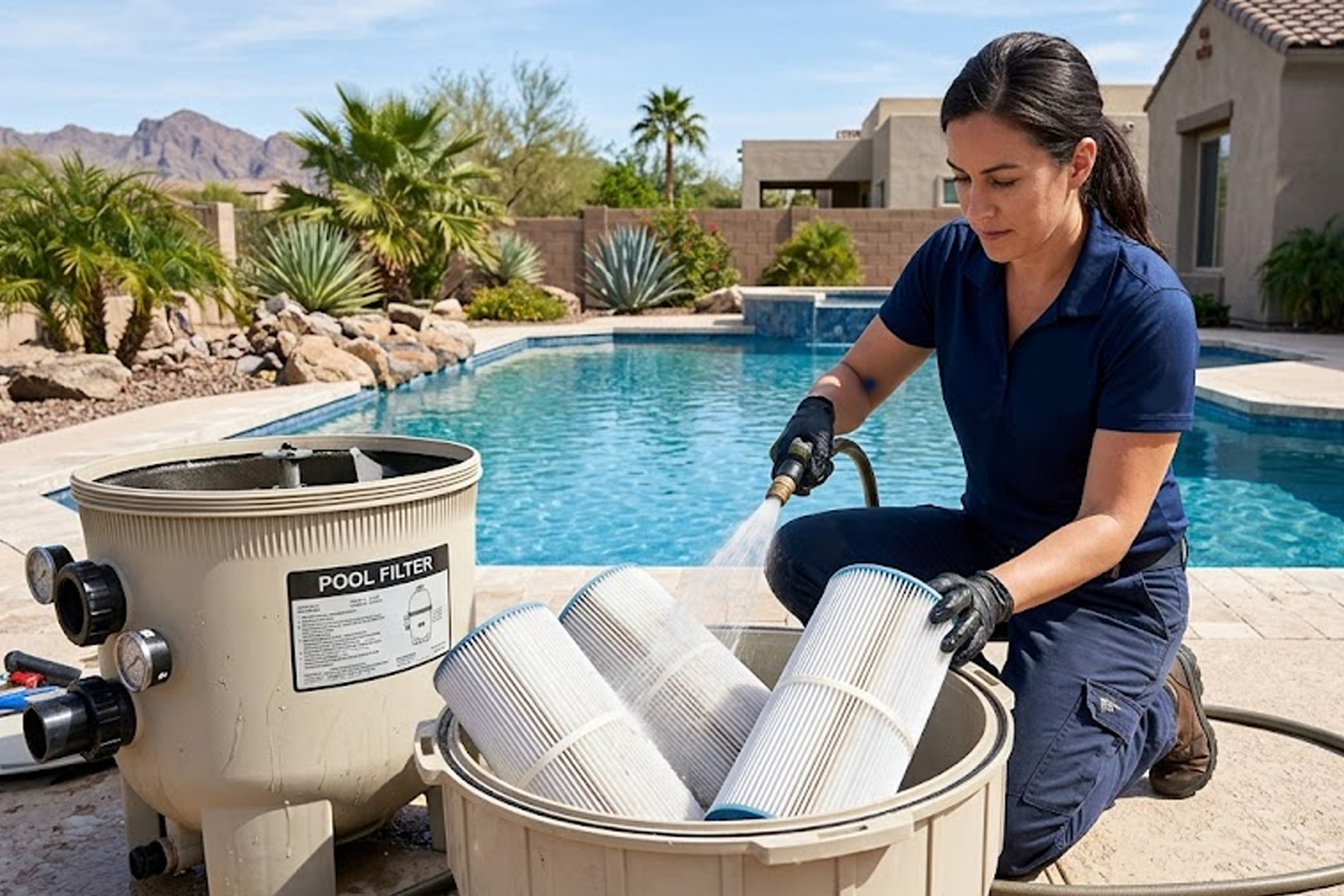 Beginner’s Guide to Pool Filter Cleaning in Mesa